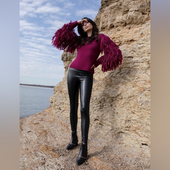 David Lerner leather soft stretch leggings - Picture 2 of 12